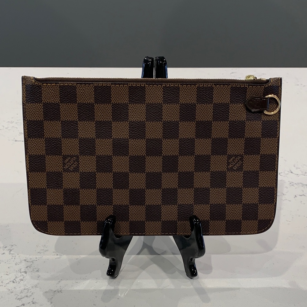 Louis Vuitton Ebene Damier Neverfull Pouch